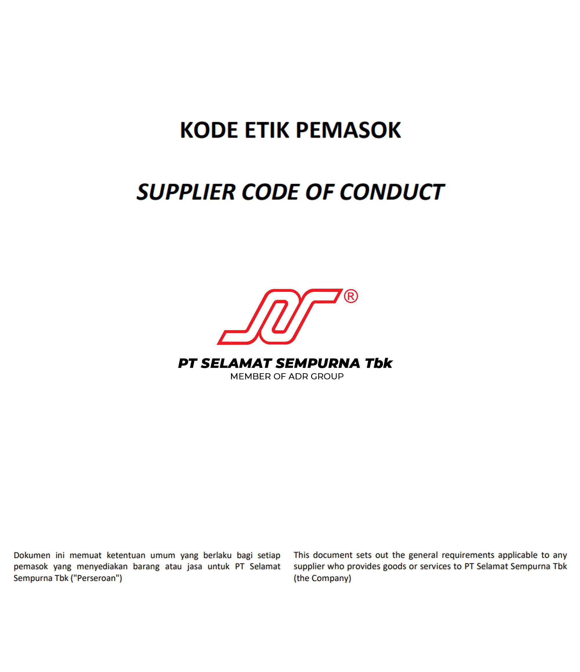 Supplier Code of Conduct